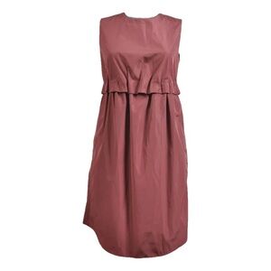 Carven Mid-Length Bungundy Shift Dress